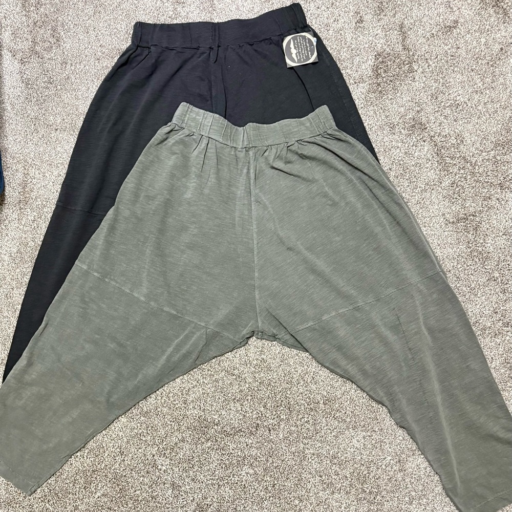 FREE PEOPLE (Set of 2 Pair) Black and Gray Harem Pants, NEW! Super Comfy!